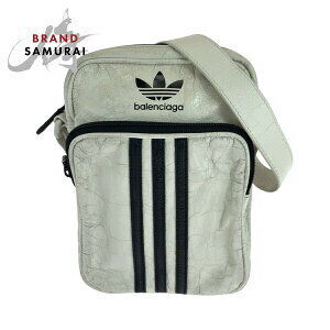 BALENCIAGA Adidas collaboration three stripe shoulder bag white black